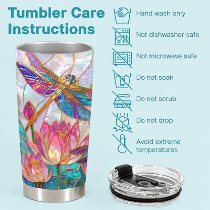 Dragonfly 20 oz Tumbler Over The Lotus