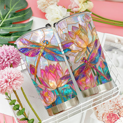 Dragonfly 20 oz Tumbler Over The Lotus