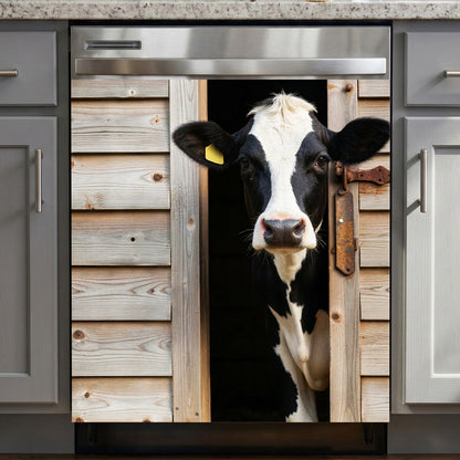 Farmhouse Magnetic Dishwasher Cover Peek-a-Moo