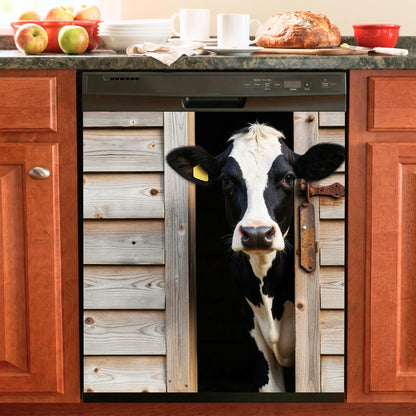 Farmhouse Magnetic Dishwasher Cover Peek-a-Moo