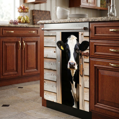 Farmhouse Magnetic Dishwasher Cover Peek-a-Moo