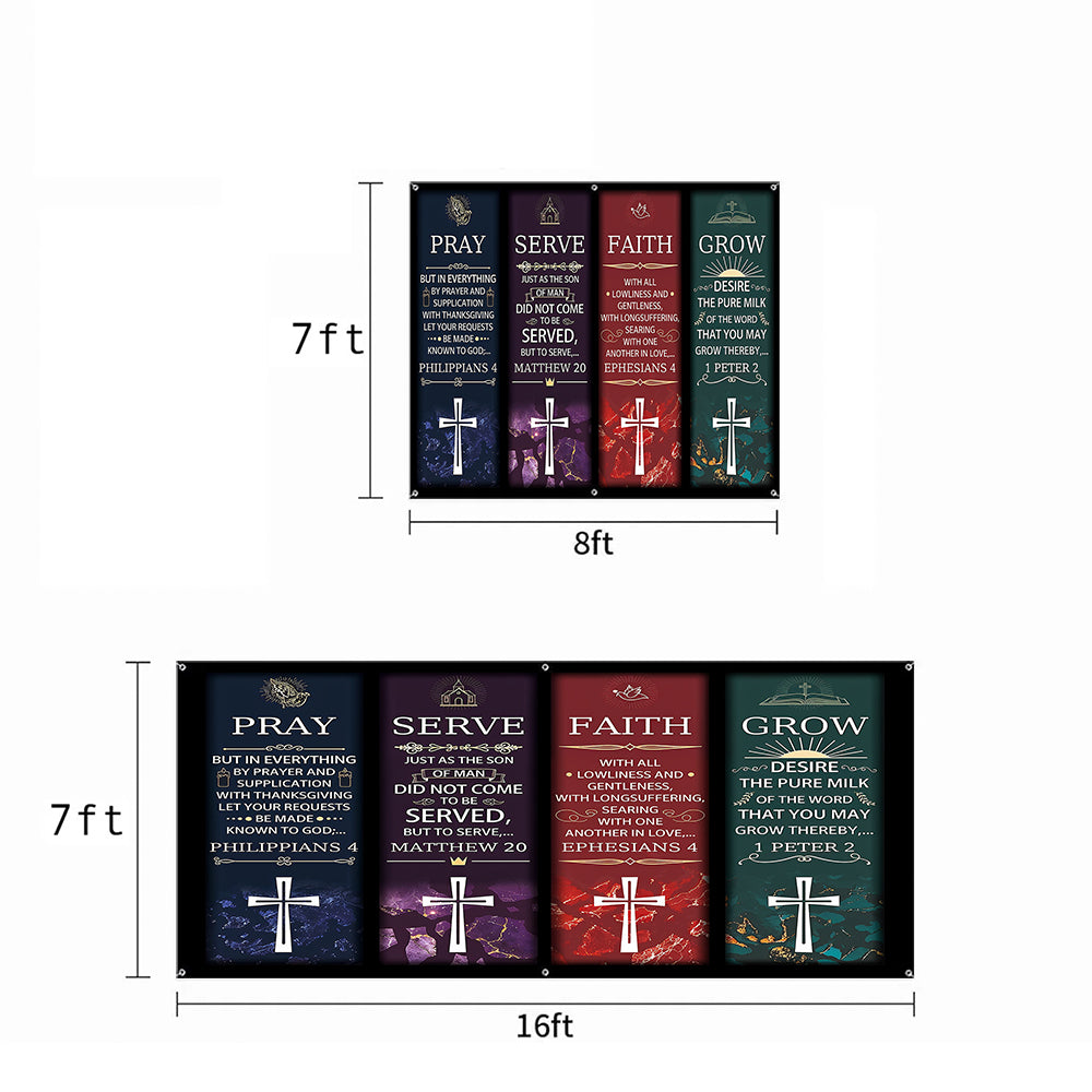 Christian Easter Garage Door Banner Decoration - Pillars Of Grace