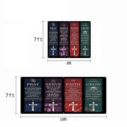 Christian Easter Garage Door Banner Decoration - Pillars Of Grace