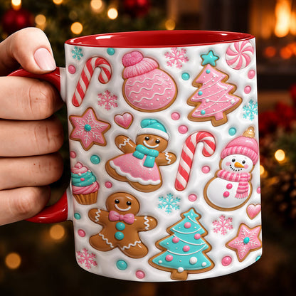 Christmas Ceramic Accent Mug Pink Candy Wonderland