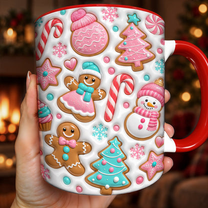 Christmas Ceramic Accent Mug Pink Candy Wonderland