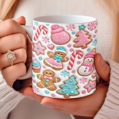 Christmas Ceramic Accent Mug Pink Candy Wonderland