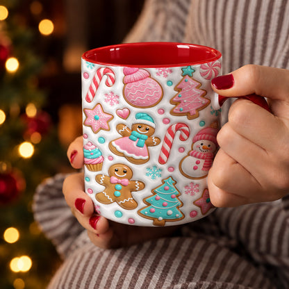 Christmas Ceramic Accent Mug Pink Candy Wonderland