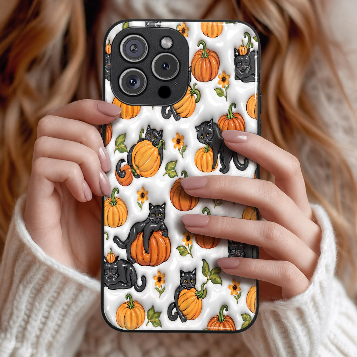 Cat Lover Phone Case Playful Pumpkin Paws