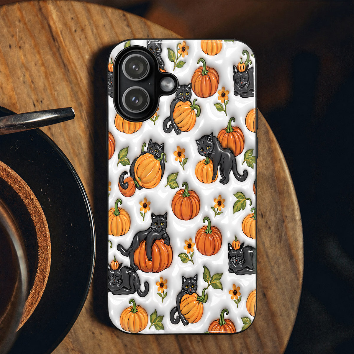Cat Lover Phone Case Playful Pumpkin Paws