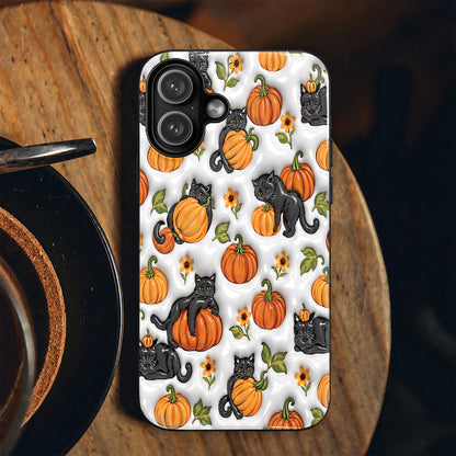 Cat Lover Phone Case Playful Pumpkin Paws