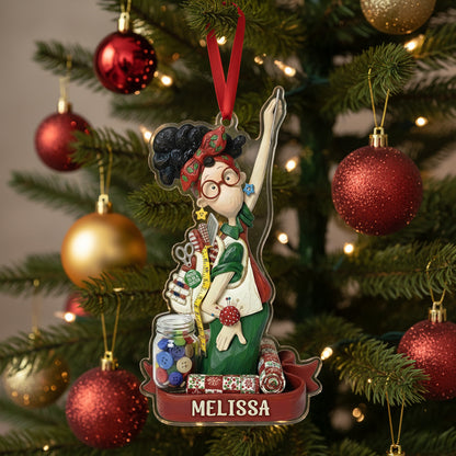 Sewing Lovers 2D Acrylic Ornament Proud Quilter Personalized