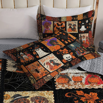 Dachshund All Season Quilt 3-Piece Set Pumpkin Paws