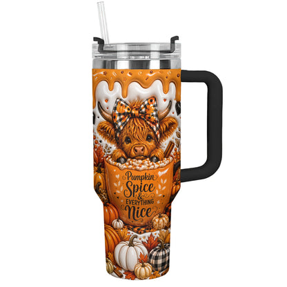 Highland Cow 40 oz Tumbler Pumpkin Spice And Everything Nice