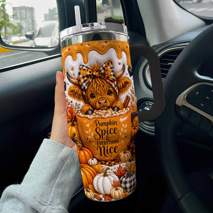 Highland Cow 40 oz Tumbler Pumpkin Spice And Everything Nice