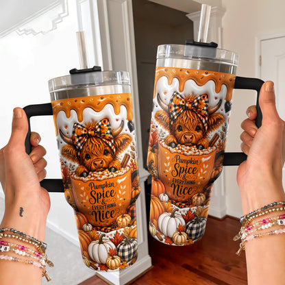 Highland Cow 40 oz Tumbler Pumpkin Spice And Everything Nice