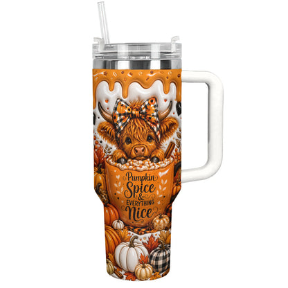 Highland Cow 40 oz Tumbler Pumpkin Spice And Everything Nice