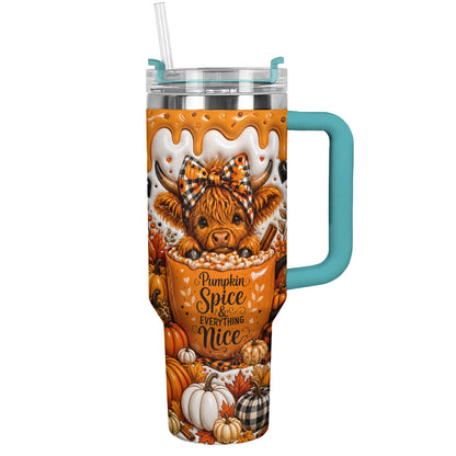 Highland Cow 40 oz Tumbler Pumpkin Spice And Everything Nice
