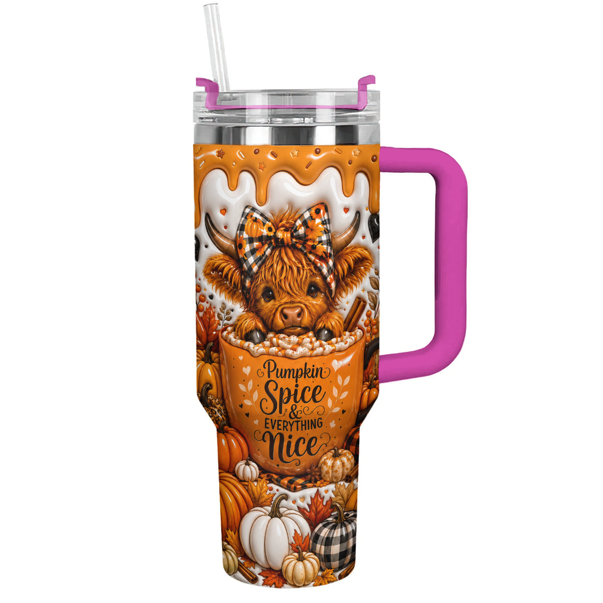Highland Cow 40 oz Tumbler Pumpkin Spice And Everything Nice