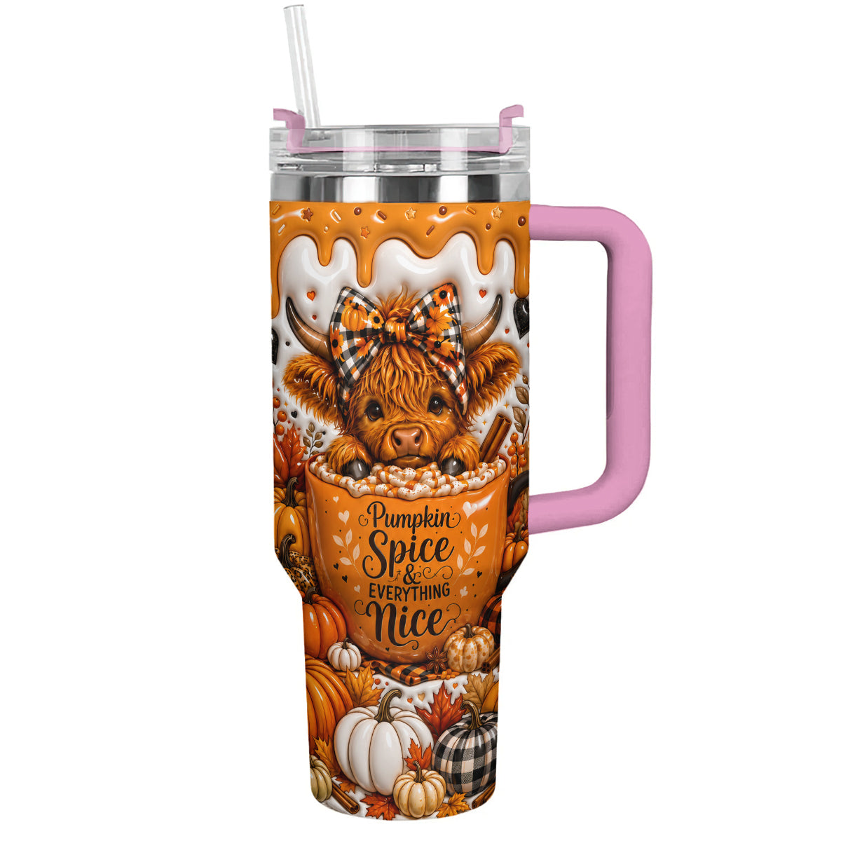 Highland Cow 40 oz Tumbler Pumpkin Spice And Everything Nice