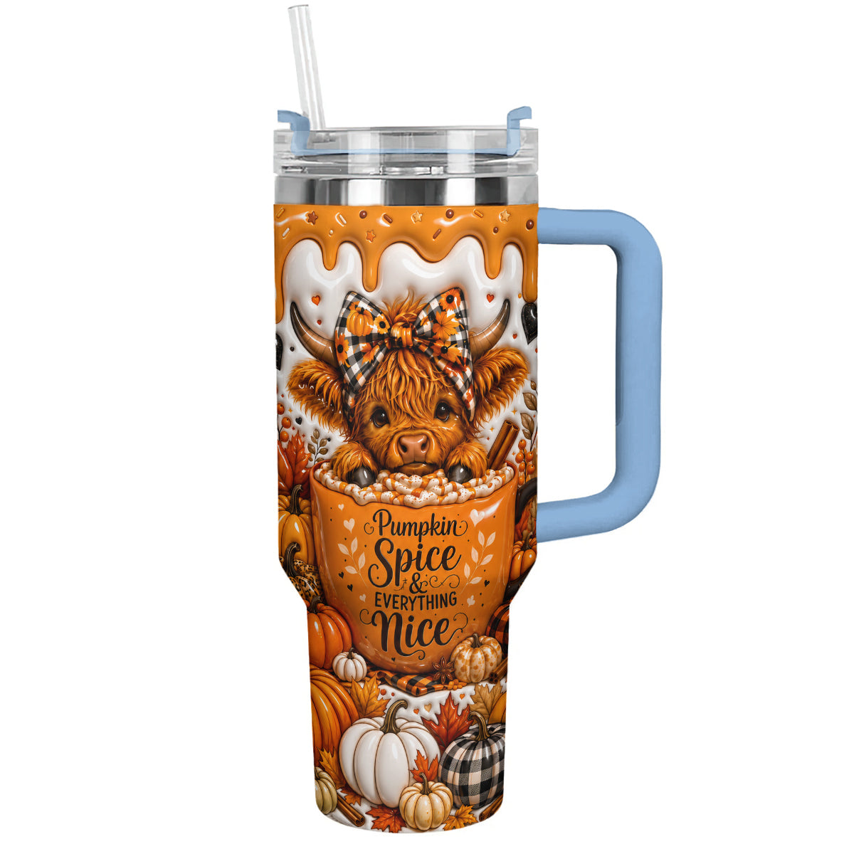 Highland Cow 40 oz Tumbler Pumpkin Spice And Everything Nice