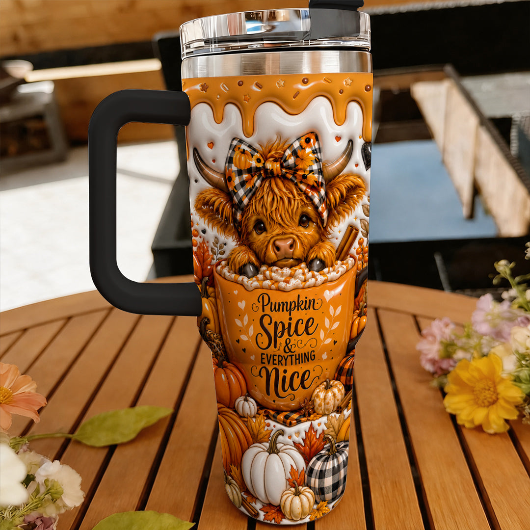 Highland Cow 40 oz Tumbler Pumpkin Spice And Everything Nice