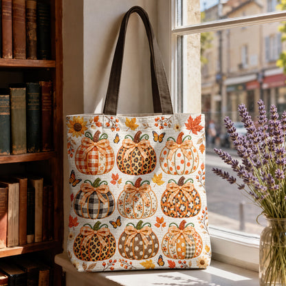 Autumn Canvas Tote Bag Pumpkin Chic