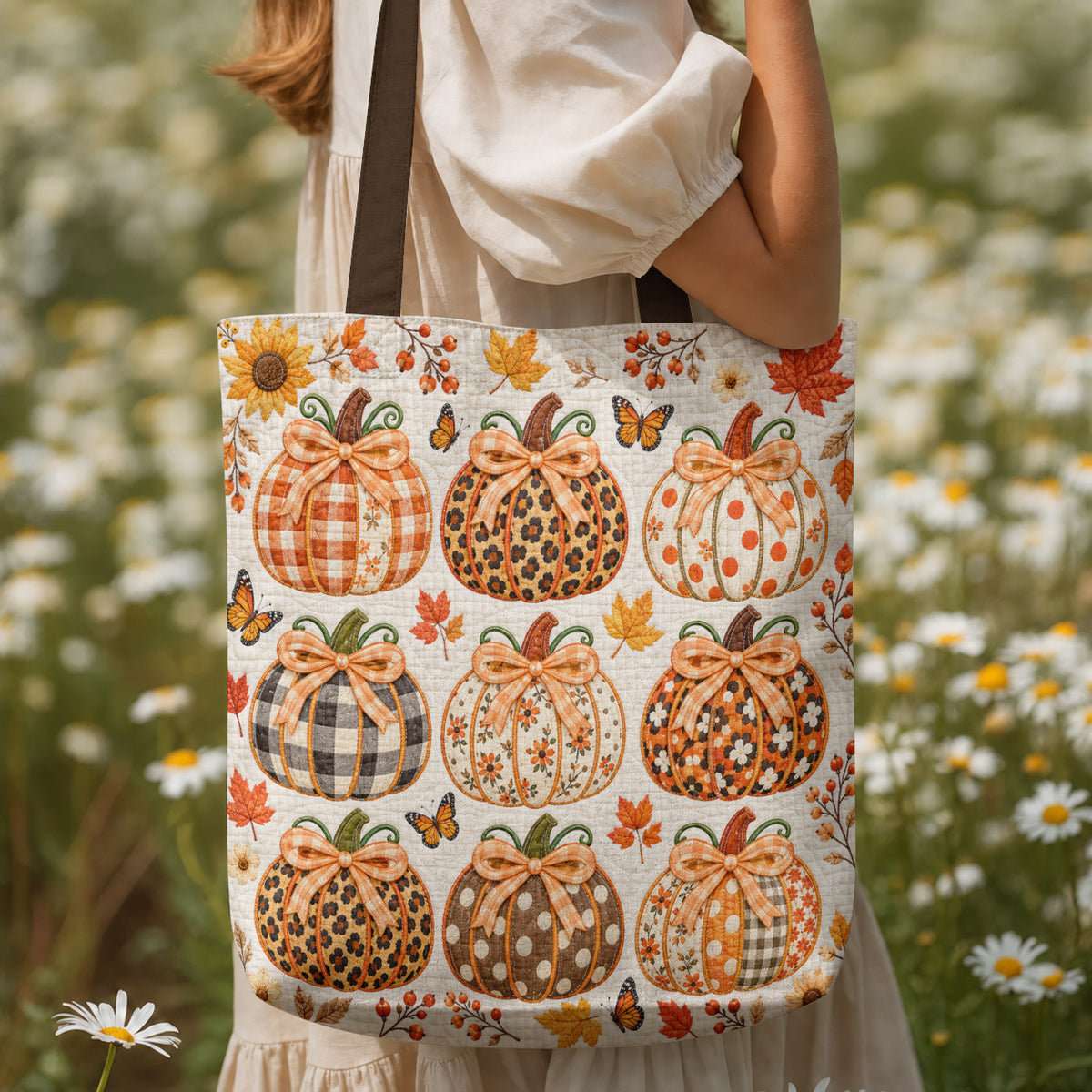 Autumn Canvas Tote Bag Pumpkin Chic