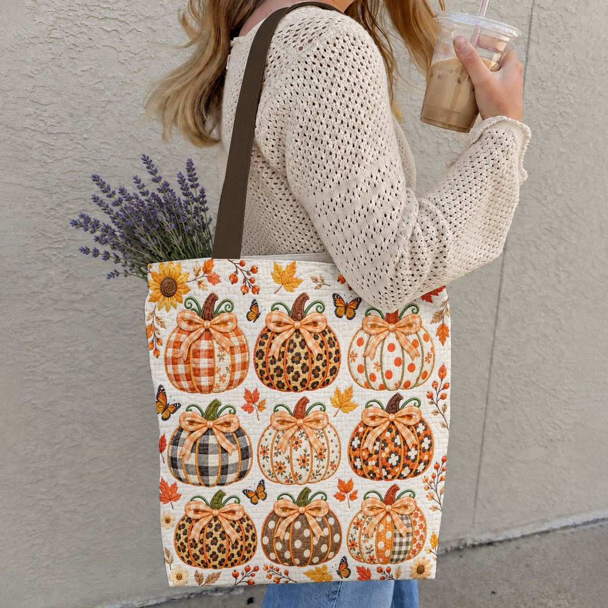 Autumn Canvas Tote Bag Pumpkin Chic