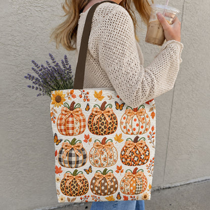 Autumn Canvas Tote Bag Pumpkin Chic