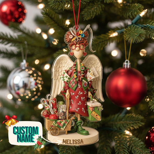 Quilting Lovers 2D Acrylic Ornament Quilt Angel Personalized