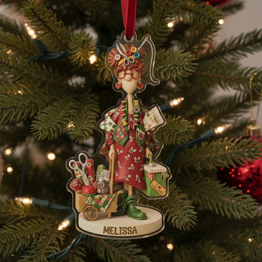 Sewing Lovers 2D Acrylic Ornament The Holiday Crafter Personalized