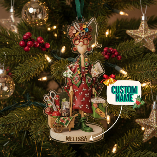 Sewing Lovers 2D Acrylic Ornament The Holiday Crafter Personalized
