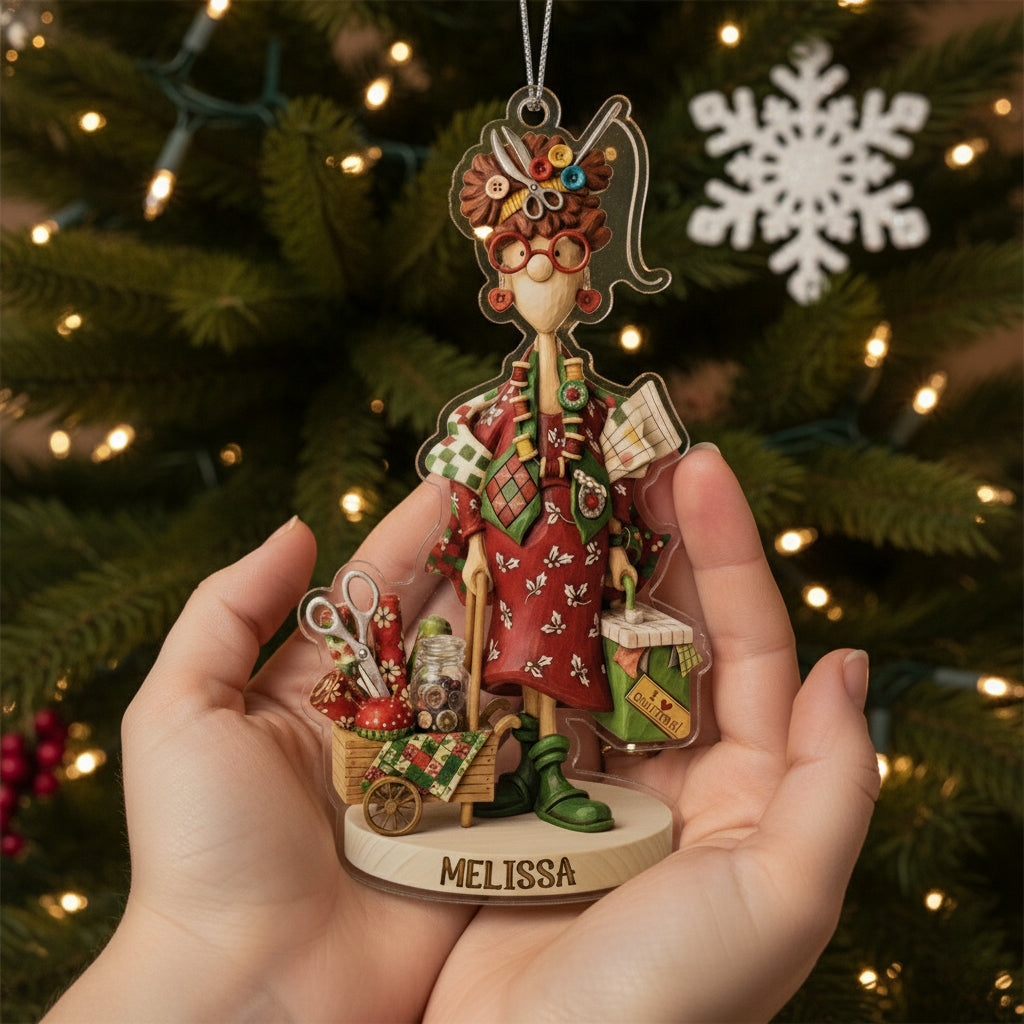 Sewing Lovers 2D Acrylic Ornament The Holiday Crafter Personalized