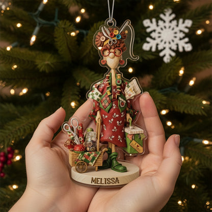 Sewing Lovers 2D Acrylic Ornament The Holiday Crafter Personalized