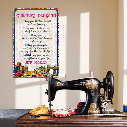 Sewing Lover 2D Metal Sign Quilter's Blessing