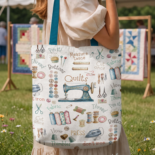 Sewing Lover Canvas Tote Bag Quilting Essentials