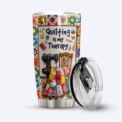 Sewing Lover 20 oz Tumbler Quilting Is My Therapy Colorful Star Quilt Blocks