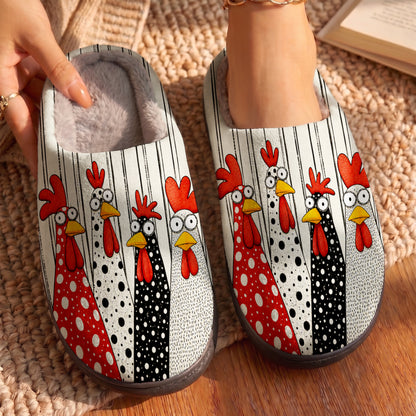 Chicken Fleece Lined Slippers Quirky Chicken Crew