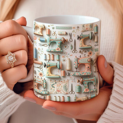Sewing Lover 11Oz Mug Floral Sewing Charm