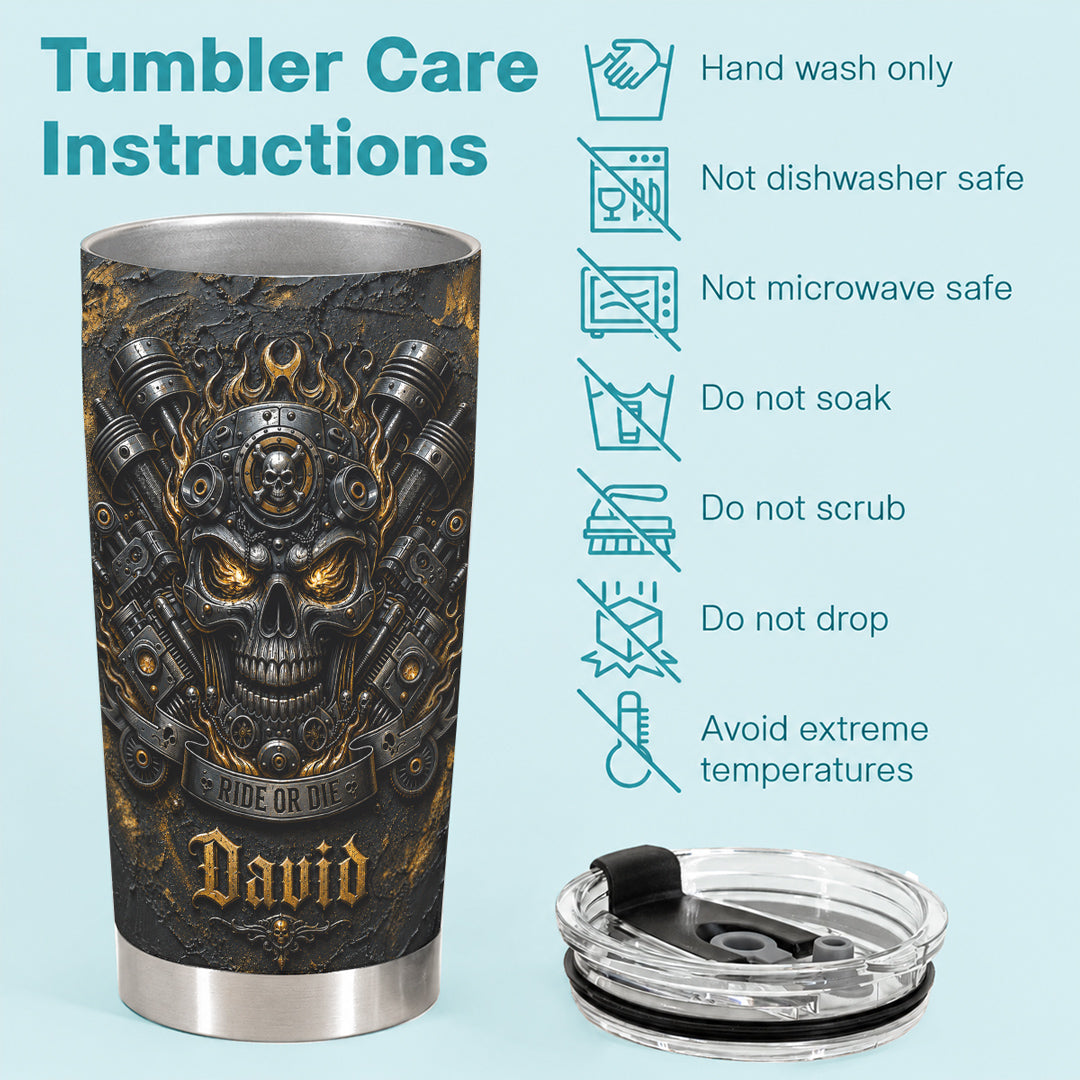 Biker 20 oz Tumbler Personalized Ride Or Die