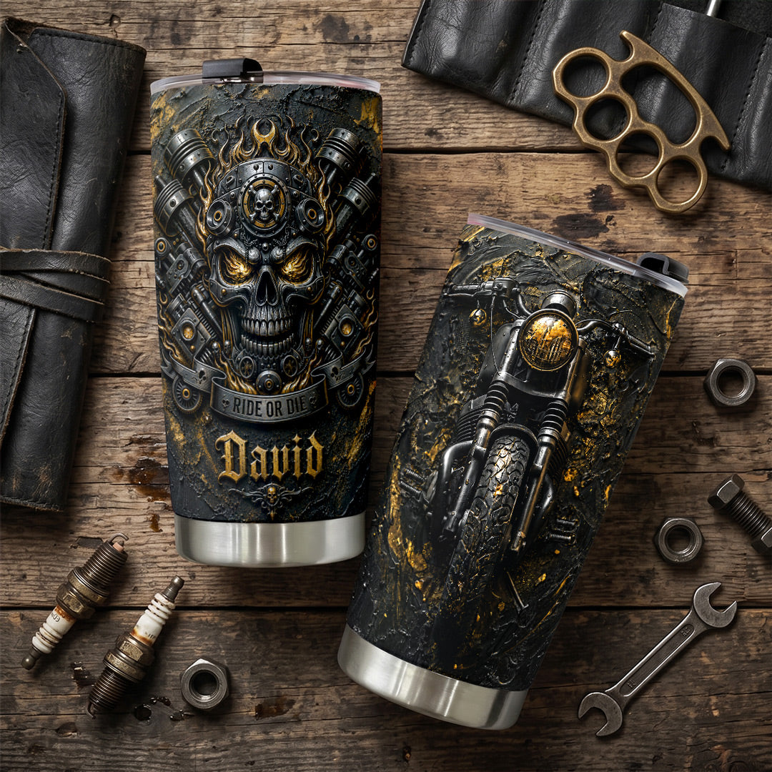 Biker 20 oz Tumbler Personalized Ride Or Die