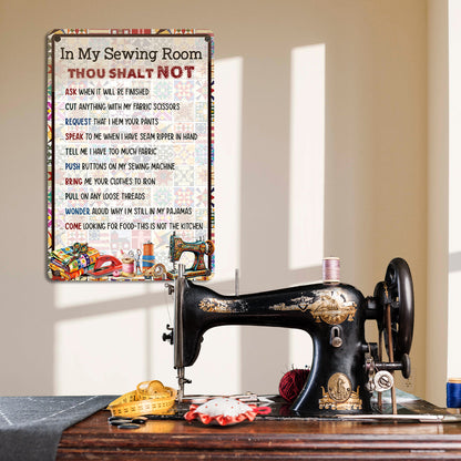 Sewing Lover 2D Metal Sign Rules Of Quilting Room