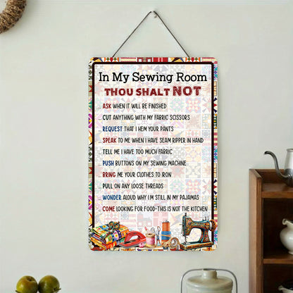 Sewing Lover 2D Metal Sign Rules Of Quilting Room