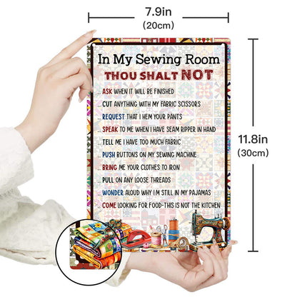Sewing Lover 2D Metal Sign Rules Of Quilting Room