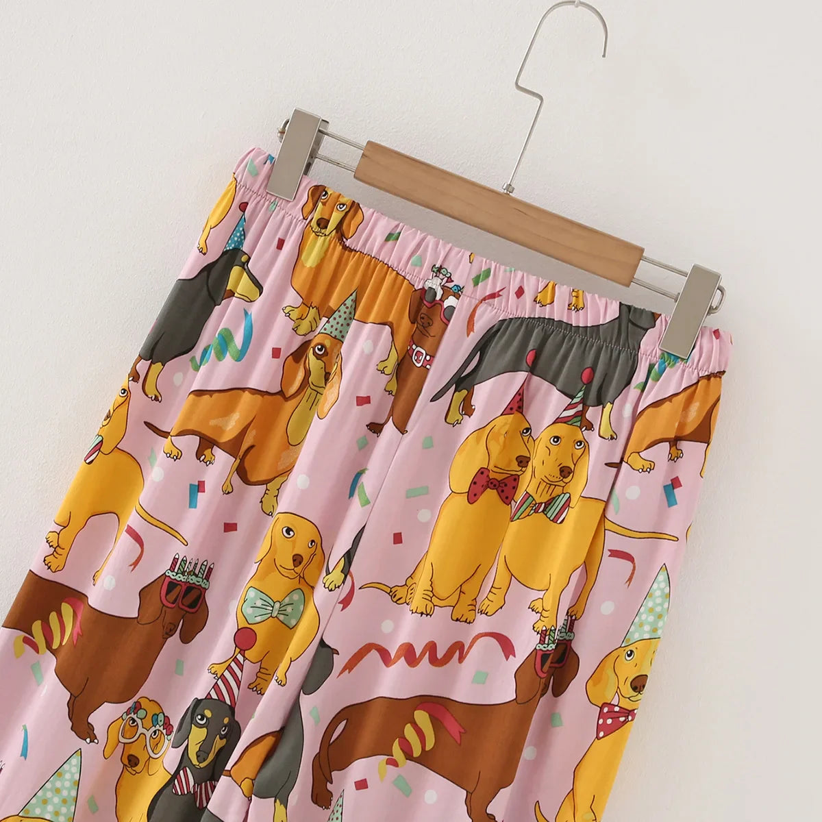 Dachshund Party Iced Silk Pajamas