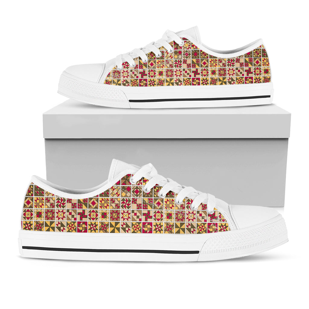 Sewing Lover Women's Low Top Shoes Vintage Quilt Blocks