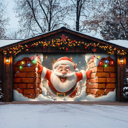 Christmas Garage Door Banner Decoration -  Santa Claus is Coming To Town