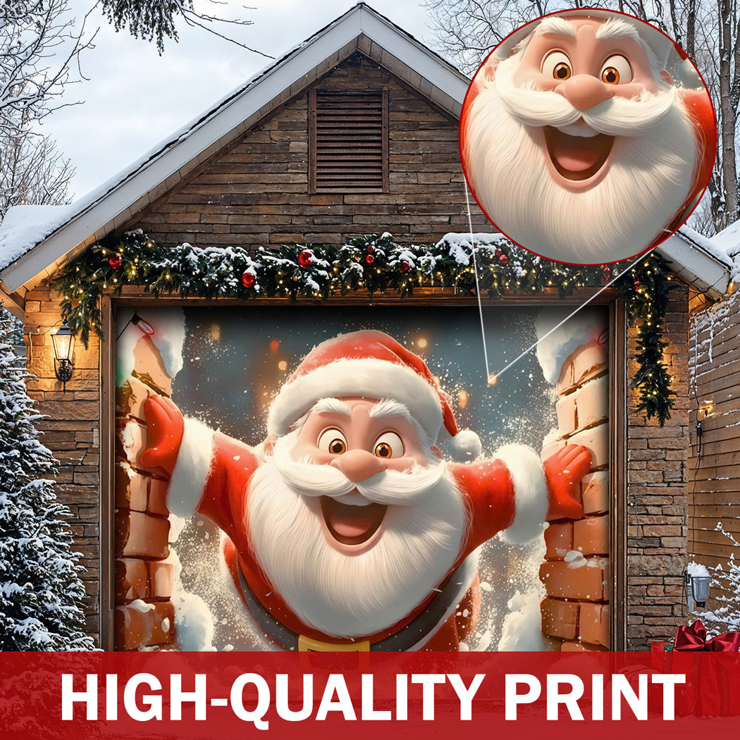 Christmas Garage Door Banner Decoration -  Santa Claus is Coming To Town