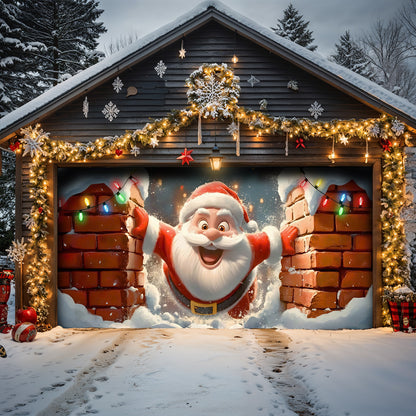 Christmas Garage Door Banner Decoration -  Santa Claus is Coming To Town
