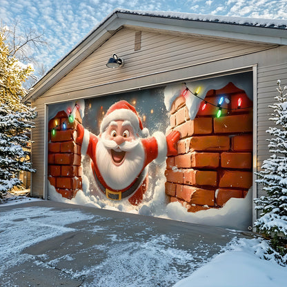 Christmas Garage Door Banner Decoration -  Santa Claus is Coming To Town